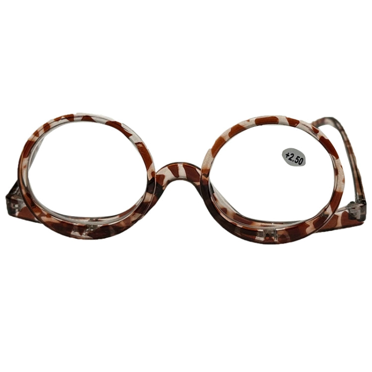 Makeup Magnifying Glass Presbyopic Glasses Flip Swivel Reading Glasses, Degree: +200(Tea Color) - Presbyopic Glasses by PMC Jewellery | Online Shopping South Africa | PMC Jewellery