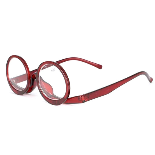 Makeup Magnifying Glass Presbyopic Glasses Flip Swivel Reading Glasses, Degree: +250(Wine Red) - Presbyopic Glasses by PMC Jewellery | Online Shopping South Africa | PMC Jewellery