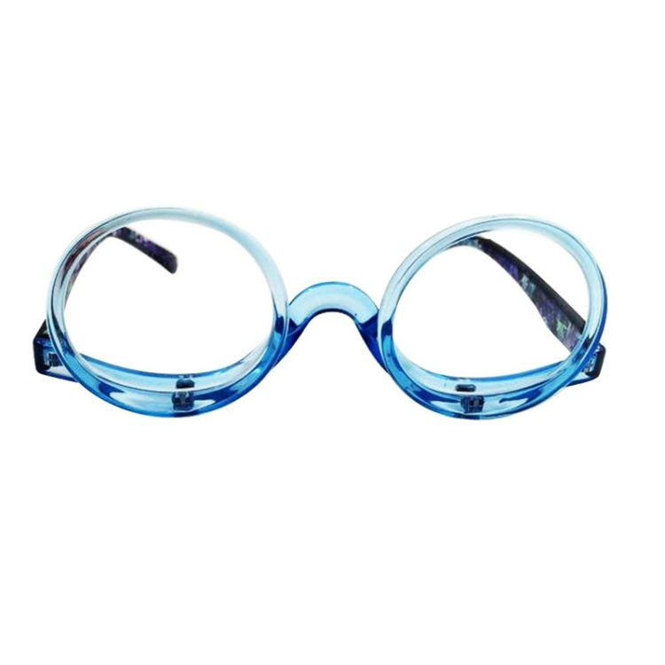 Makeup Magnifying Glass Presbyopic Glasses Flip Swivel Reading Glasses, Degree: +350(Blue Frame) - Presbyopic Glasses by PMC Jewellery | Online Shopping South Africa | PMC Jewellery