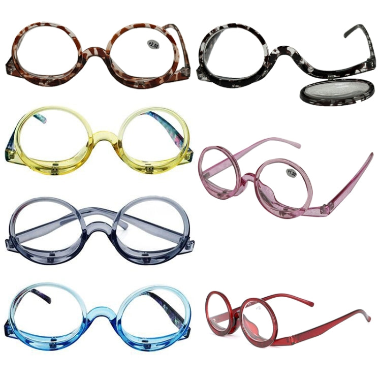 Makeup Magnifying Glass Presbyopic Glasses Flip Swivel Reading Glasses, Degree: +350(Wine Red) - Presbyopic Glasses by PMC Jewellery | Online Shopping South Africa | PMC Jewellery