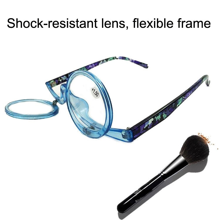 Makeup Magnifying Glass Presbyopic Glasses Flip Swivel Reading Glasses, Degree: +350(Wine Red) - Presbyopic Glasses by PMC Jewellery | Online Shopping South Africa | PMC Jewellery