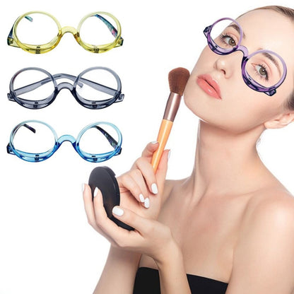 Makeup Magnifying Glass Presbyopic Glasses Flip Swivel Reading Glasses, Degree: +350(Blue Frame) - Presbyopic Glasses by PMC Jewellery | Online Shopping South Africa | PMC Jewellery