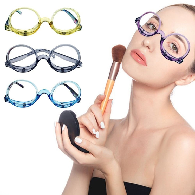 Makeup Magnifying Glass Presbyopic Glasses Flip Swivel Reading Glasses, Degree: +350(Yellow Frame) - Presbyopic Glasses by PMC Jewellery | Online Shopping South Africa | PMC Jewellery