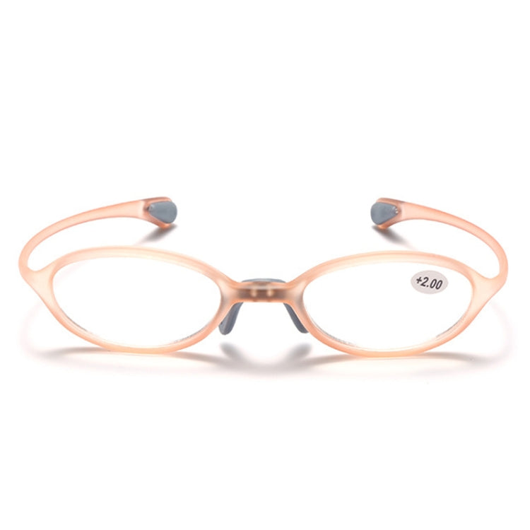 Portable Magnifying Glass Presbyopic Glasses Silicone Anti-Blue Light Reading Glasses, Degree: +100(Light Orange) - Presbyopic Glasses by PMC Jewellery | Online Shopping South Africa | PMC Jewellery