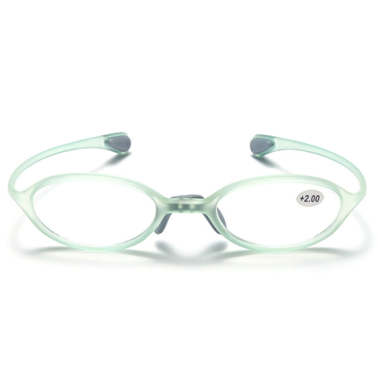 Portable Magnifying Glass Presbyopic Glasses Silicone Anti-Blue Light Reading Glasses, Degree: +200(Light Green) - Presbyopic Glasses by PMC Jewellery | Online Shopping South Africa | PMC Jewellery