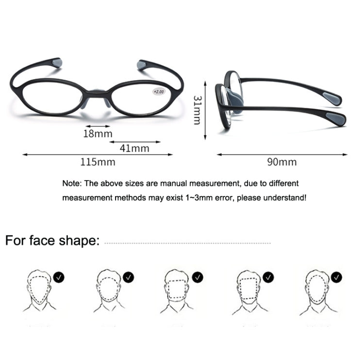 Portable Magnifying Glass Presbyopic Glasses Silicone Anti-Blue Light Reading Glasses, Degree: +250(Light Orange) - Presbyopic Glasses by PMC Jewellery | Online Shopping South Africa | PMC Jewellery