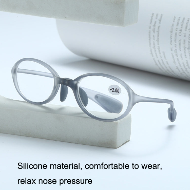 Portable Magnifying Glass Presbyopic Glasses Silicone Anti-Blue Light Reading Glasses, Degree: +250(Light Gray) - Presbyopic Glasses by PMC Jewellery | Online Shopping South Africa | PMC Jewellery