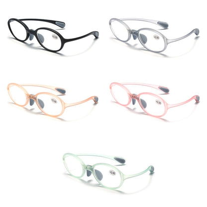 Portable Magnifying Glass Presbyopic Glasses Silicone Anti-Blue Light Reading Glasses, Degree: +100(Light Orange) - Presbyopic Glasses by PMC Jewellery | Online Shopping South Africa | PMC Jewellery