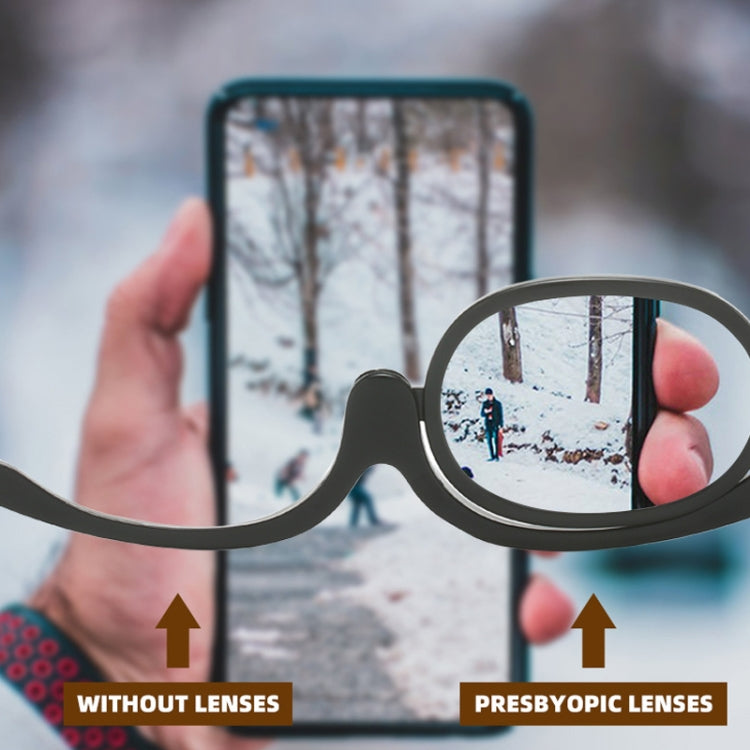 Makeup Presbyopic Glasses Monolithic Reading Glass Magnifying Glass, Degree: +150(Tea Color) - Presbyopic Glasses by PMC Jewellery | Online Shopping South Africa | PMC Jewellery