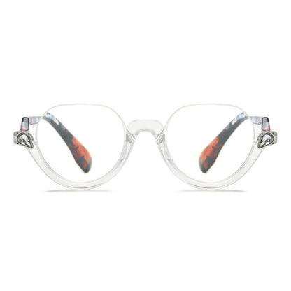Diamond Studded Cat Eye Presbyopic Glasses Half-frame Fish-filament Glasses Unisex, Degree: +400(Transparent Flower Feet) - Presbyopic Glasses by PMC Jewellery | Online Shopping South Africa | PMC Jewellery