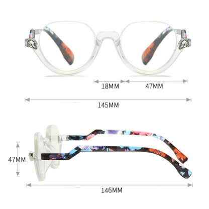 Diamond Studded Cat Eye Presbyopic Glasses Half-frame Fish-filament Glasses Unisex, Degree: +350(Gray Purple) - Presbyopic Glasses by PMC Jewellery | Online Shopping South Africa | PMC Jewellery