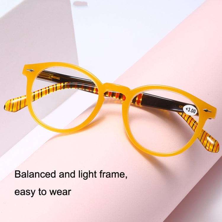 Retro Flexible Durable Portability HD Presbyopic Glasses +400(Yellow) - Presbyopic Glasses by PMC Jewellery | Online Shopping South Africa | PMC Jewellery