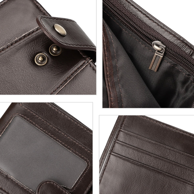 HUMERPAUL RFID Anti-magnetic Cox Purse Multi-card Card Bag Short Men Wallet(Brown) - Antimagnetic RFID Package by HUMERPAUL | Online Shopping South Africa | PMC TechLife | Buy Now Pay Later Mobicred
