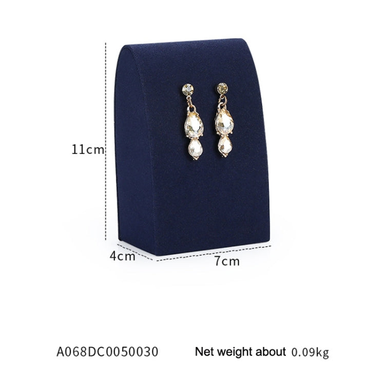 7x4x11cm Earrings Seat Jewelry Display Props Blue Microfiber Window Necklace Earring Ring Stand - Jewelry Storages by PMC Jewellery | Online Shopping South Africa | PMC Jewellery