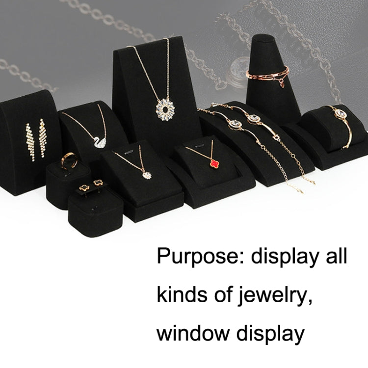 7x4x11cm Earring Seat Black Microfiber Necklace Ring Jewelry Display Live Jewelry Prop Rack - Jewelry Storages by PMC Jewellery | Online Shopping South Africa | PMC Jewellery