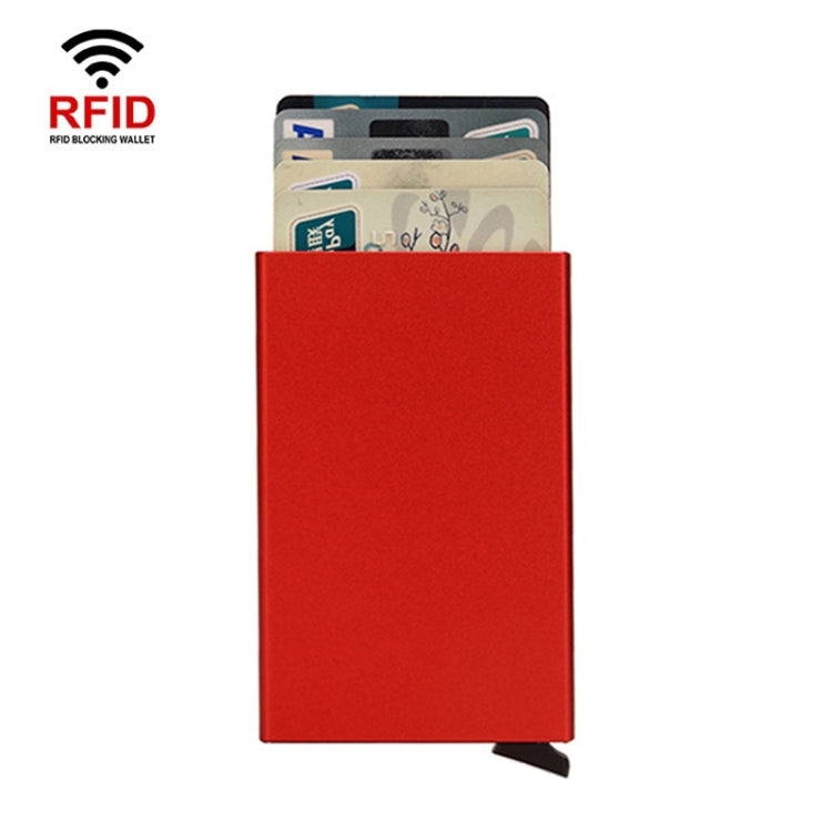 RFID Short Metal Card Case Credit Card Holder Wallet(Red) - free shipping - PMC TechLife - Order now!