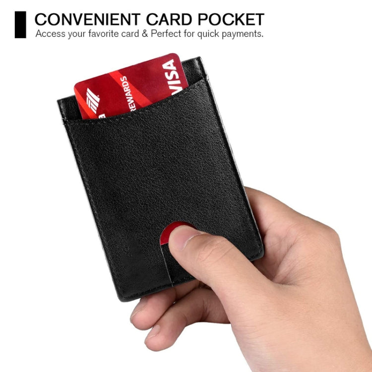 RFID Anti-Theft Brush Leather Multi Card Pocket Coin Wallet Credit Card Case(Flat Pattern+Blue Inside) - Antimagnetic RFID Package by PMC Jewellery | Online Shopping South Africa | PMC Jewellery | Buy Now Pay Later Mobicred