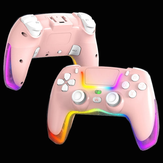 For PS4 Dazzle Color Light Wireless Bluetooth Grip(Pink) - Gamepads by PMC Jewellery | Online Shopping South Africa | PMC Jewellery