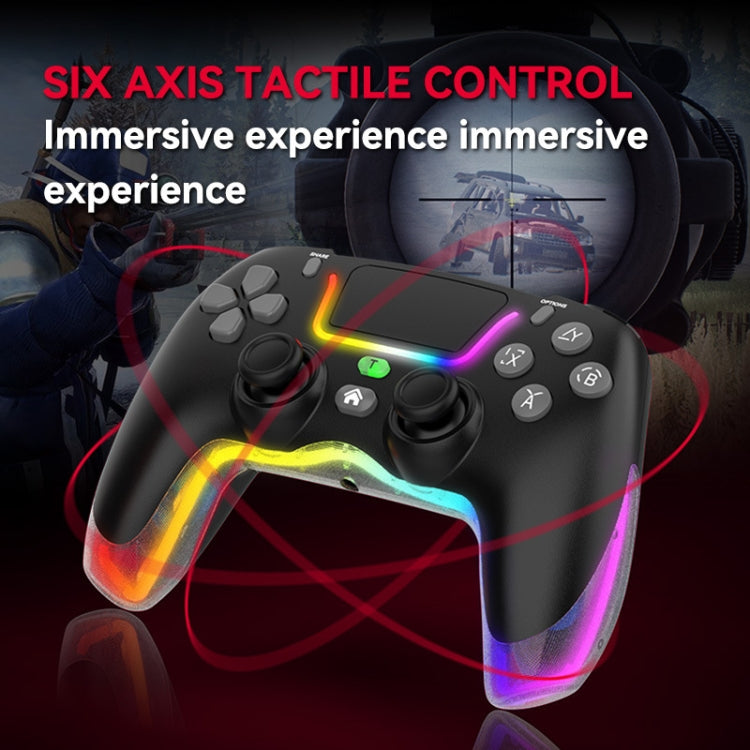 For PS4 Dazzle Color Light Wireless Bluetooth Grip(White) - Gamepads by PMC TechLife | Online Shopping South Africa | PMC TechLife