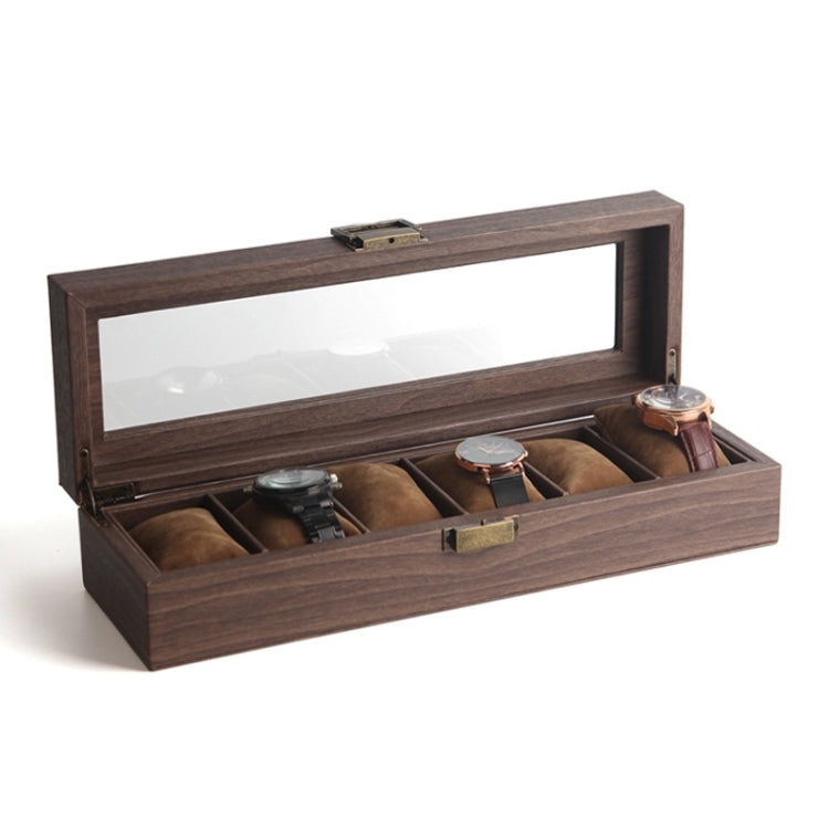 Wood Grain Leather Watch Display Box Watch Storage Case Jewelry Box, Style: 6 Digit Long - free shipping - PMC TechLife - Order now!