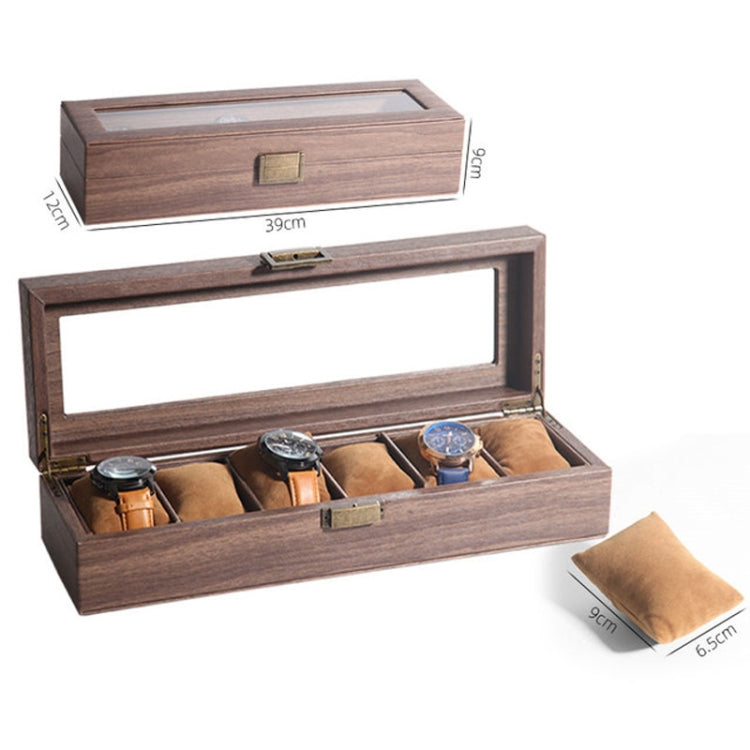 Wood Grain Leather Watch Display Box Watch Storage Case Jewelry Box, Style: 6 Digit Long - free shipping - PMC TechLife - Order now!
