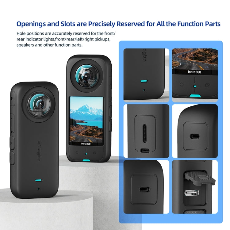 For Insta360 X3 AMagisn Body Silicone Protective Cover, Style: Body Case (black) - Case & Bags by aMagisn | Online Shopping South Africa | PMC TechLife | Buy Now Pay Later Mobicred
