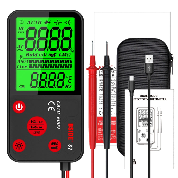 BSIDE ADMS7 Smart Thin Digital Multimeter Counts DC AC Voltmeter, Model: Charging Model With Tool Package - Digital Multimeter by BSIDE | Online Shopping South Africa | PMC Jewellery | Buy Now Pay Later Mobicred