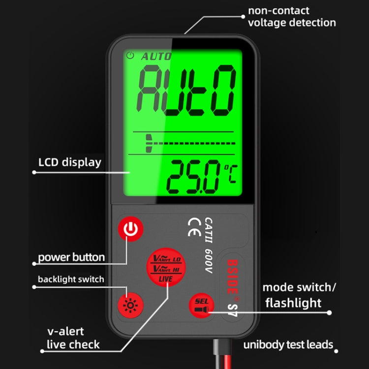 BSIDE ADMS7 Smart Thin Digital Multimeter Counts DC AC Voltmeter, Model: Charging Model With Tool Package - Digital Multimeter by BSIDE | Online Shopping South Africa | PMC Jewellery | Buy Now Pay Later Mobicred