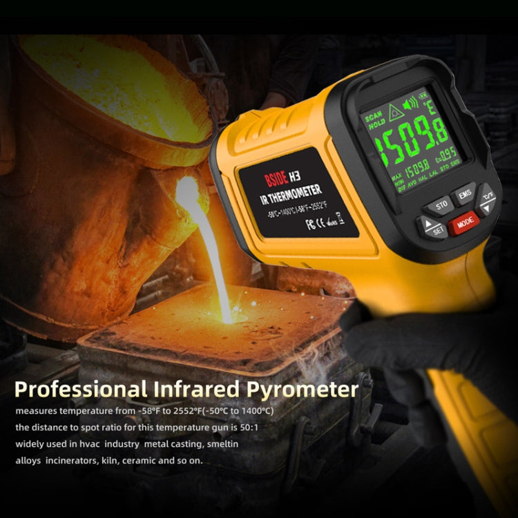 BSIDE H3 High Temperature Infrared Thermometer Handheld Non-Contact Thermometer - Thermostat & Thermometer by BSIDE | Online Shopping South Africa | PMC Jewellery | Buy Now Pay Later Mobicred