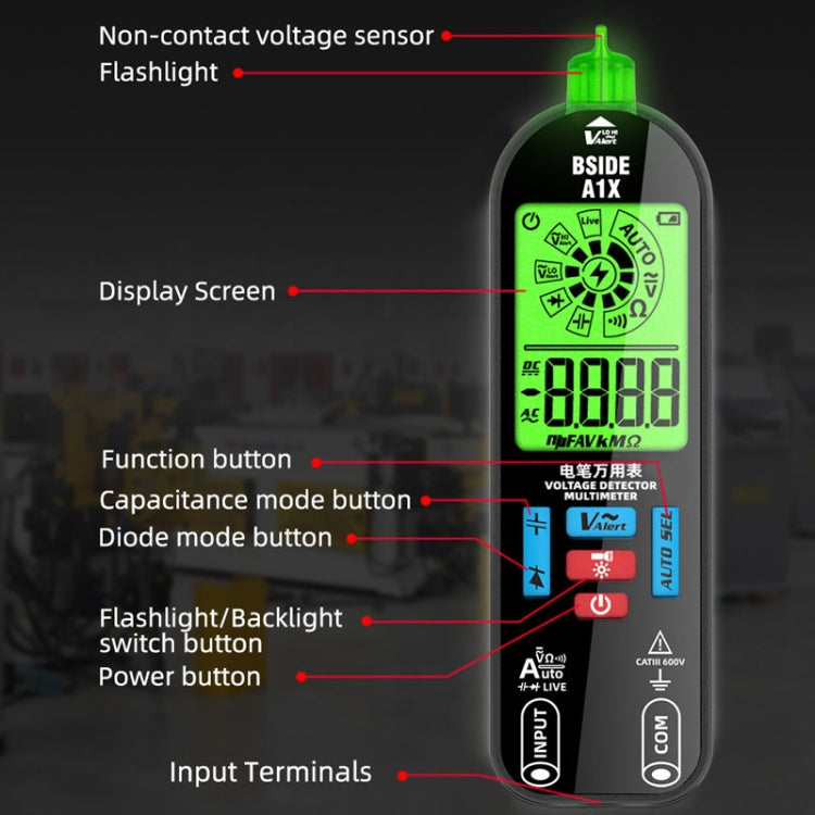 BSIDE A1X Charging Model Mini Digital Electric Pen Intelligent Automatic Merit Multimeter, Specification: With Tool Pack - Digital Multimeter by BSIDE | Online Shopping South Africa | PMC Jewellery | Buy Now Pay Later Mobicred