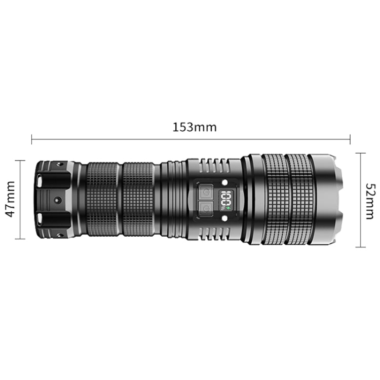 X9 Outdoor White Laser Digital Display Zoom Flashlight Long Range Lighting Flashlight(without Batteries) - free shipping - PMC TechLife - Order now!