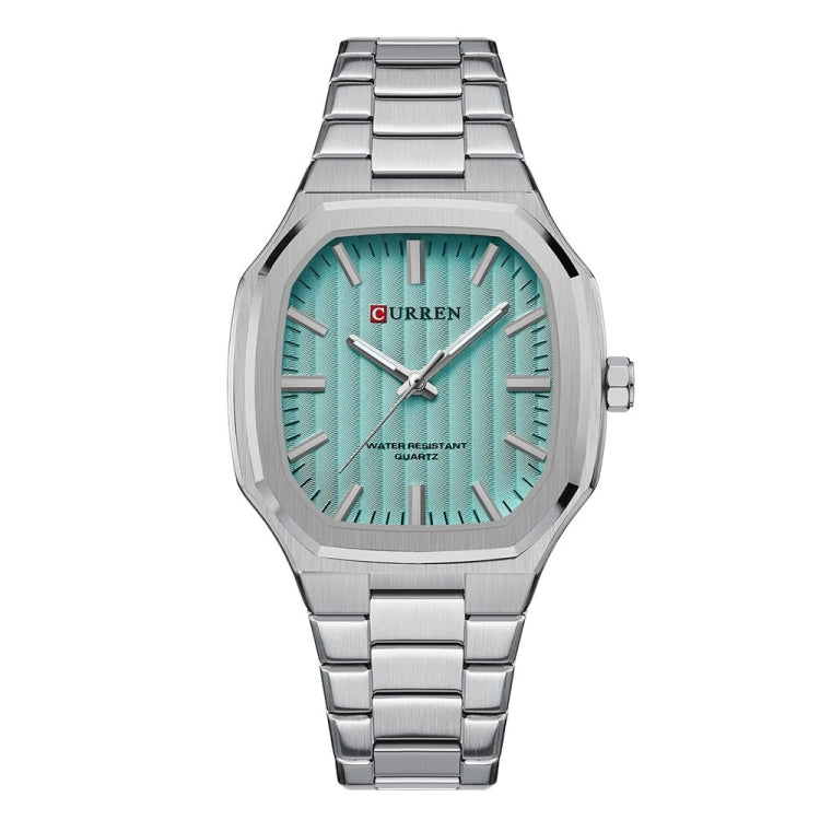 Curren 8458 Business Steel Strap Men Quartz Watch, Color: White Shell Light Green - Alloy Watches by Curren | Online Shopping South Africa | PMC Jewellery | Buy Now Pay Later Mobicred