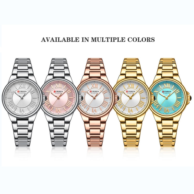 Curren 9091 Casual Steel Strap Waterproof Women's Watch, Color: Rose Shell White - Alloy Watches by Curren | Online Shopping South Africa | PMC Jewellery | Buy Now Pay Later Mobicred