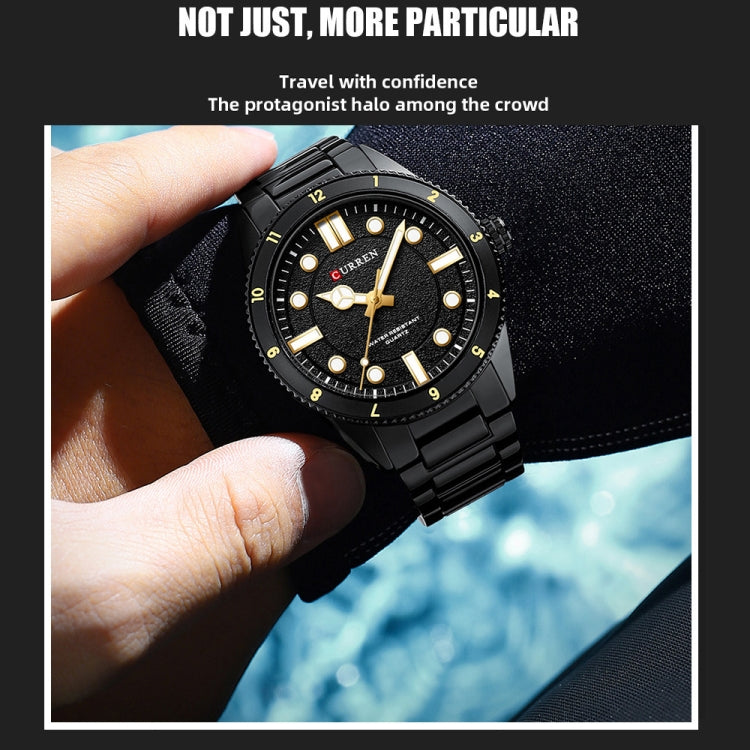 Curren 8450 Business Sports Steel Strap Men Quartz Watch, Color: Black Shell Black - Alloy Watches by Curren | Online Shopping South Africa | PMC Jewellery | Buy Now Pay Later Mobicred