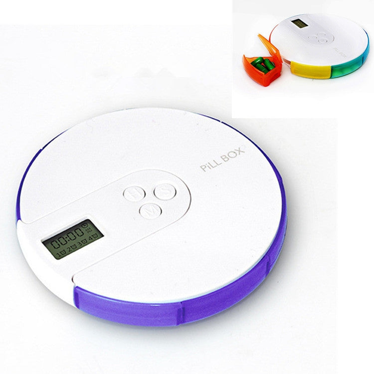 One Week Portable Timing Smart Pill Boxes Elder Reminding Electronic Medicine Box(Purple) - Pill Boxes by PMC TechLife | Online Shopping South Africa | PMC TechLife | Buy Now Pay Later Mobicred