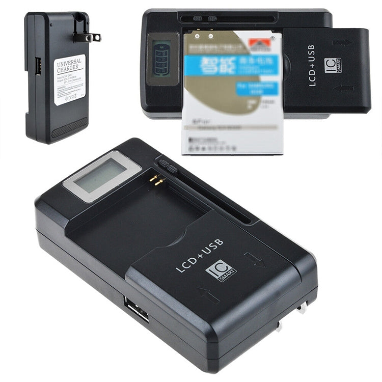 Universal Cell Phone Battery Charger with USB Output & LCD Display, US Plug - Battery Charger by PMC TechLife | Online Shopping South Africa | PMC TechLife
