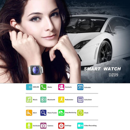 DZ09 1.56 inch Screen Bluetooth 3.0 Android 4.1 OS Above Smart Watch Phone with Bluetooth Call & Call Reminder & Sleep Monitor & Pedometer & Sedentary Reminder & Calendar & SMS & Audio and Video Player & Anti-loss Function(Gold) - Smart Watches by PMC Jewellery | Online Shopping South Africa | PMC Jewellery | Buy Now Pay Later Mobicred