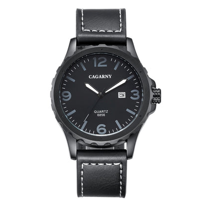 CAGARNY 6856 Fashion Quartz Movement Wrist Watch with Leather Band (Black) - Leather Strap Watches by CAGARNY | Online Shopping South Africa | PMC Jewellery | Buy Now Pay Later Mobicred