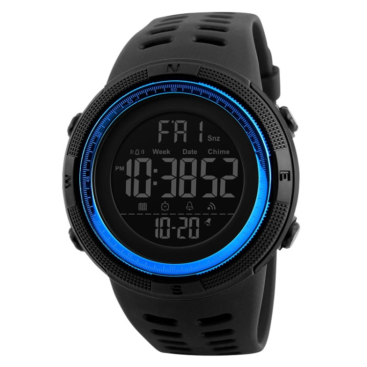 SKMEI 1251 Men Fashionable Outdoor 50m Waterproof Sports Watch Digital Watch with PU Watchband(Blue) - Sport Watches by SKMEI | Online Shopping South Africa | PMC Jewellery | Buy Now Pay Later Mobicred