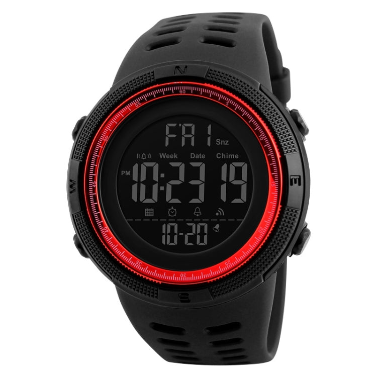 SKMEI 1251 Men Fashionable Outdoor 50m Waterproof Sports Watch Digital Watch with PU Watchband(Black Red) - Sport Watches by SKMEI | Online Shopping South Africa | PMC Jewellery | Buy Now Pay Later Mobicred