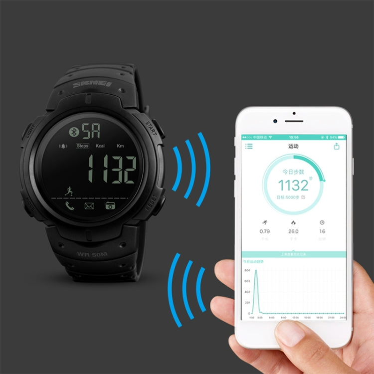 SKMEI 1301 Multifunction 50m Waterproof Sports Bluetooth Smart Watch, Compatible with Android & iOS System(Black) - Sport Watches by SKMEI | Online Shopping South Africa | PMC Jewellery | Buy Now Pay Later Mobicred