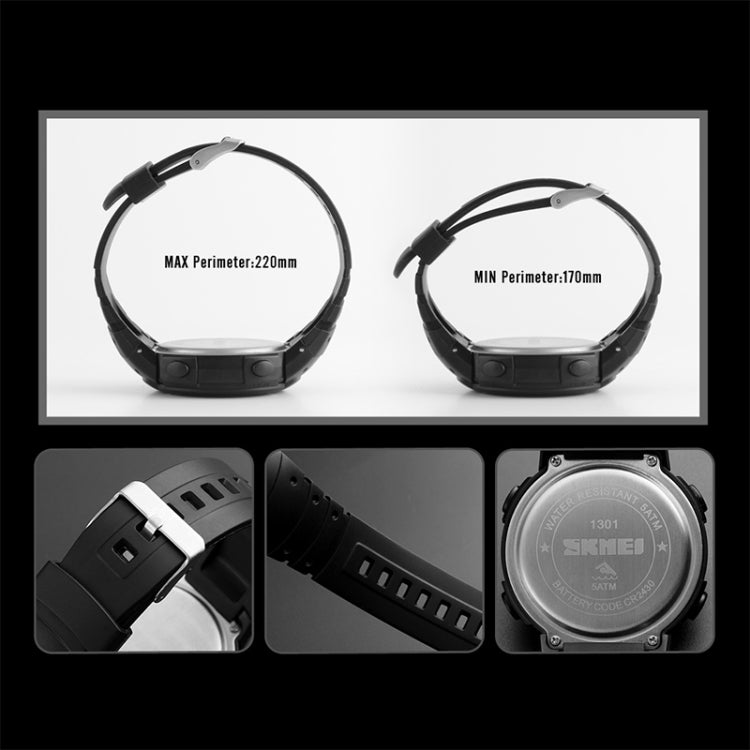 SKMEI 1301 Multifunction 50m Waterproof Sports Bluetooth Smart Watch, Compatible with Android & iOS System(Black) - Sport Watches by SKMEI | Online Shopping South Africa | PMC Jewellery | Buy Now Pay Later Mobicred