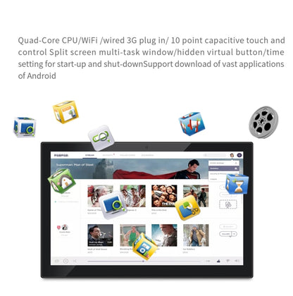 HSD1411 Touch Screen All in One PC with Holder & 10x10cm VESA, 2GB+16GB 14 inch LCD Android 8.1 RK3288 Quad Core Up to 1.6GHz, Support OTG & Bluetooth & WiFi, EU/US/UK Plug(Black) - All in One PC by PMC Jewellery | Online Shopping South Africa | PMC Jewellery