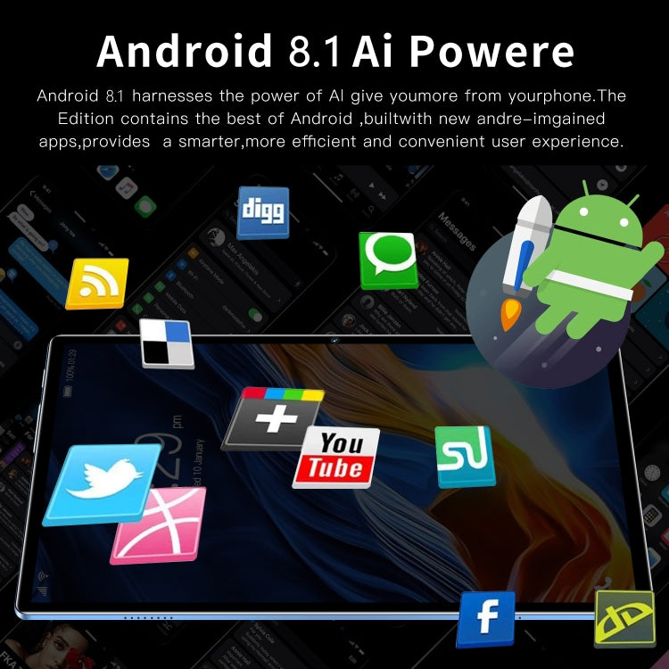 PA15 4G LTE Tablet PC, 10.1 inch, 4GB+32GB, Android 8.1 MTK6750 Octa Core, Support Dual SIM, WiFi, Bluetooth, GPS(Black) - 10.1 inch by PMC TechLife | Online Shopping South Africa | PMC TechLife
