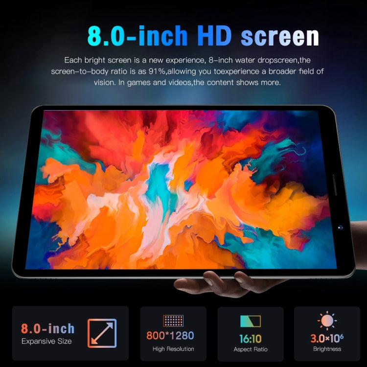 Tab14 / P14 Phone Call Tablet, 1GB+16GB, 8.0 inch Screen, Face Identification, Android 5.0 MTK6582 Quad Core, Network: 3G, GPS, OTG(Black) - 7.0-8.0 inch by PMC TechLife | Online Shopping South Africa | PMC TechLife