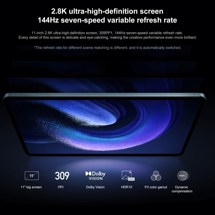 Xiaomi Pad 6, 11.0 inch, 6GB+128GB, MIUI 14 Qualcomm Snapdragon 870 7nm Octa Core up to 3.2GHz, 8840mAh Battery, Support BT, WiFi (Black) - Other by Xiaomi | Online Shopping South Africa | PMC Jewellery