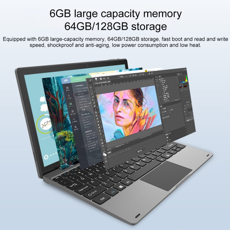 Jumper EZpad Pro 8 Tablet PC, 11.6 inch, 6GB+128GB, Windows 11 Intel Celeron N3350 or Atom E3950 Random CPU Delivery, Support TF Card & Bluetooth & Dual WiFi & Micro HDMI, Not Included Keyboard (Black+Grey) - Jumper by PMC Jewellery | Online Shopping South Africa | PMC Jewellery
