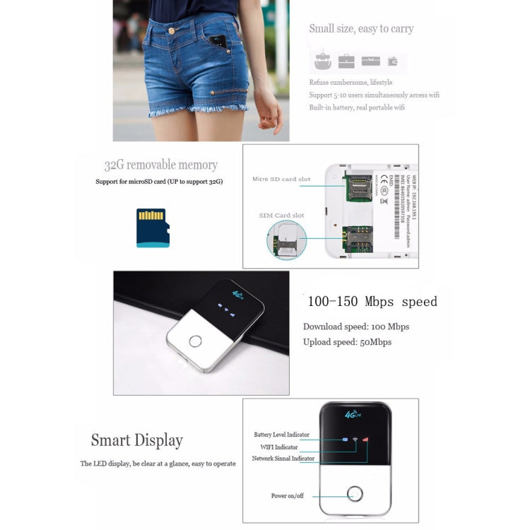 MF925 4G LTE Multi-modes High Speed Wireless Router, Support TF Card(32GB Max) - Wireless Routers by PMC TechLife | Online Shopping South Africa | PMC TechLife