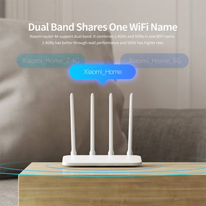 Original Xiaomi WiFi Router 4A Smart APP Control AC1200 1167Mbps 64MB 2.4GHz & 5GHz Wireless Router Repeater with 4 Antennas, Support Web & Android & iOS, US Plug(White) - Wireless Routers by Xiaomi | Online Shopping South Africa | PMC Jewellery