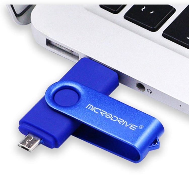 MicroDrive 8GB USB 2.0 Phone and Computer Dual-use Rotary OTG Metal U Disk (Black) - USB Flash Drives by MicroDrive | Online Shopping South Africa | PMC Jewellery | Buy Now Pay Later Mobicred